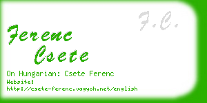 ferenc csete business card